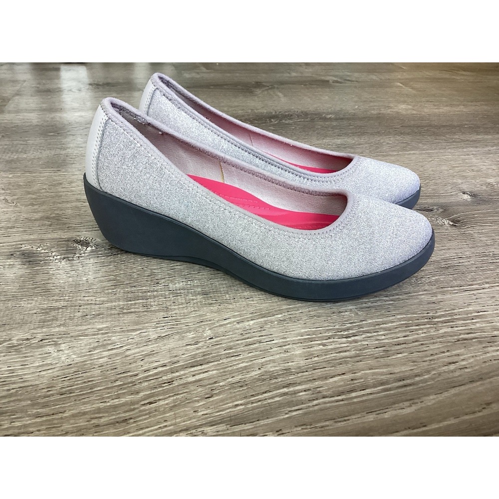 Crocs Shoes Women's Size 7 Heathered Gray Pull On Busy Day Ballet Wedge Casual